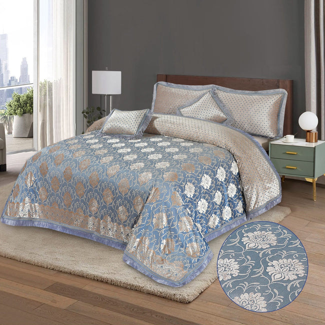 Pure Palachi Bed Sheet Blue King-10807 HC Hover Image