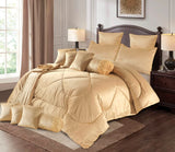 Velvet Bridal Comforter 14 Pcs Set Gold-50227 HC