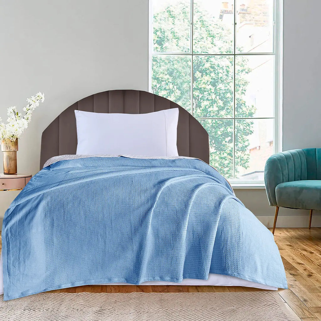 Waffle AC Thermal Blanket Sky Blue- RFS