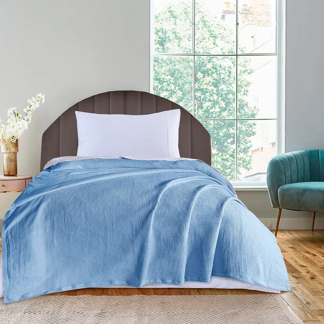 Waffle AC Thermal Blanket Sky Blue- RFS Hover Image