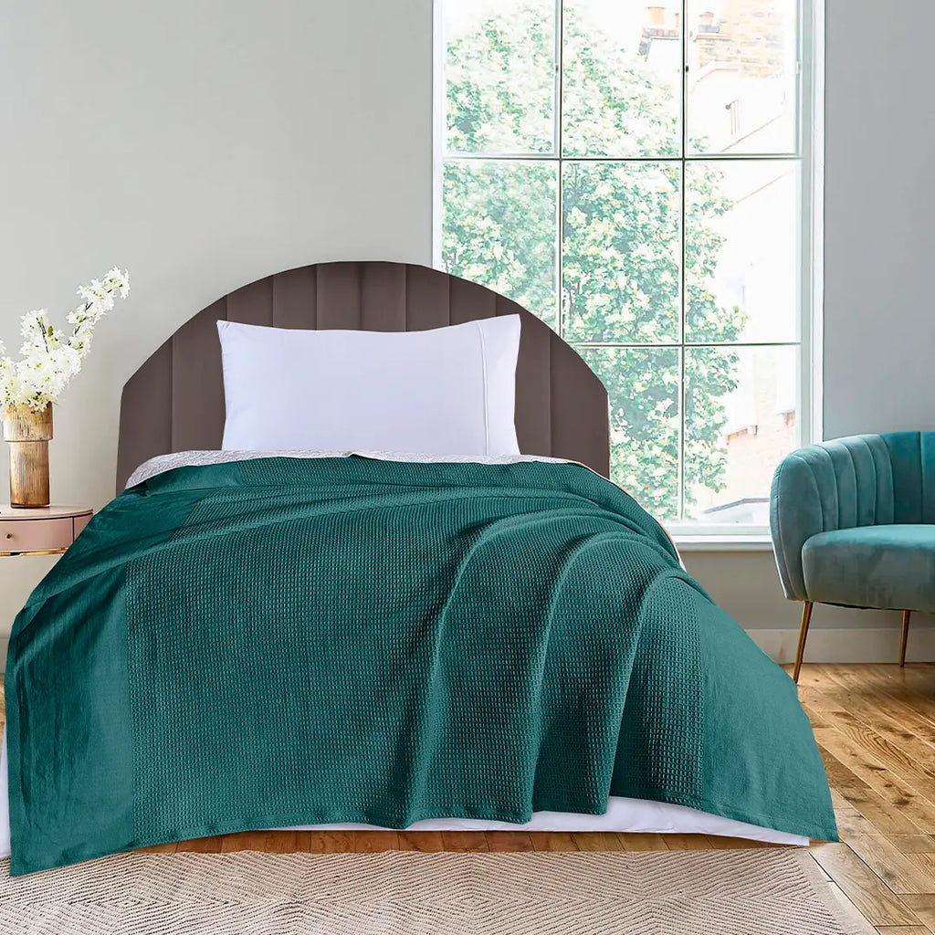 Waffle Thermal Blanket Teal- RFS
