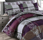 Plum Floral Checkered - Summer Comforter Set
