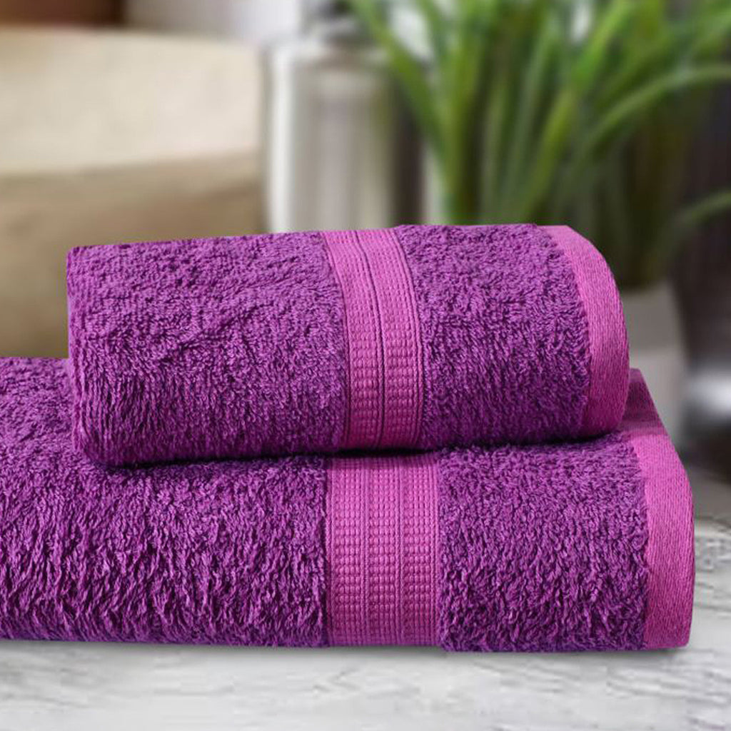 Export Quality Towel Set Magenta (Pack Of 2)-549