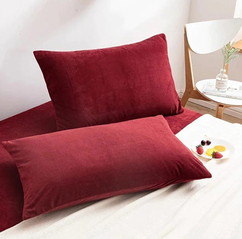 Velvet Pillow Cover Maroon (Pack of 2) RFS - 30347 Hover Image