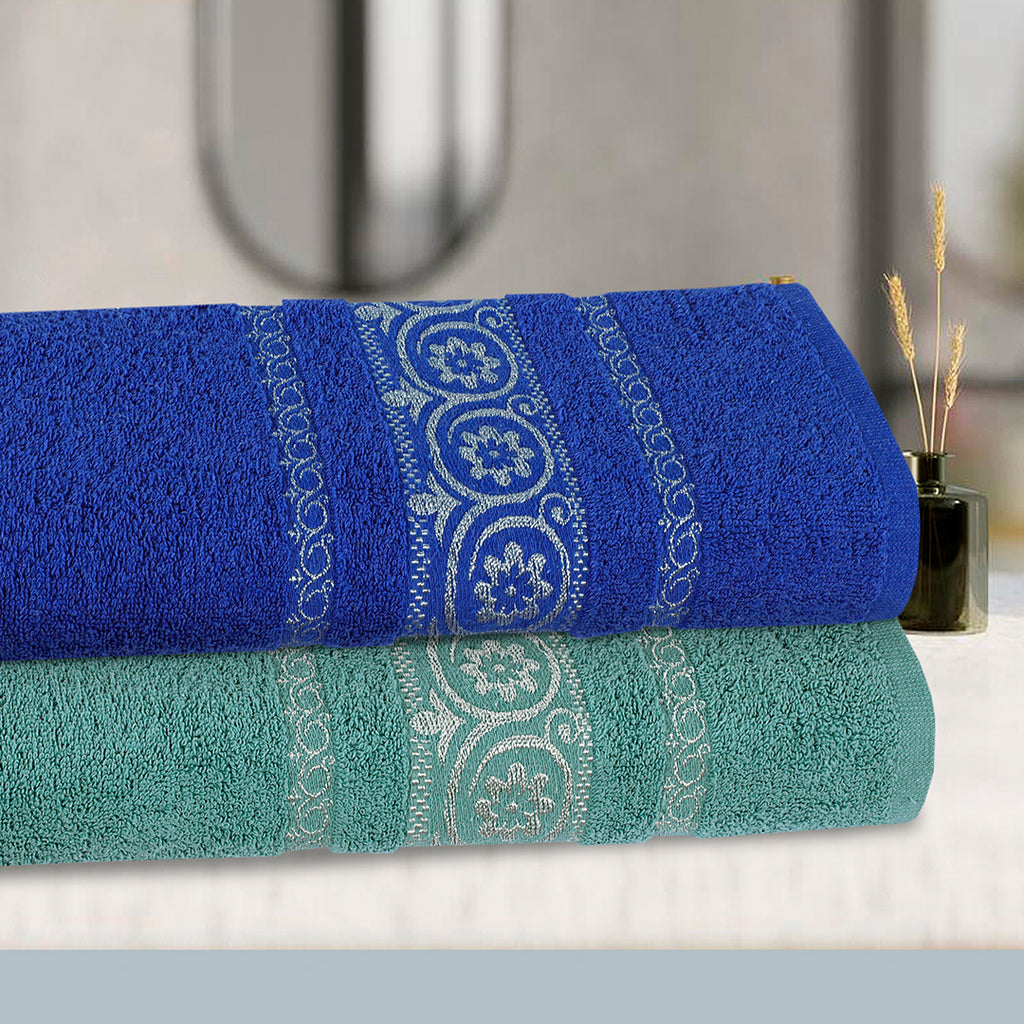 Bath Towel Circle Mint & Blue (Pack Of 2)-509