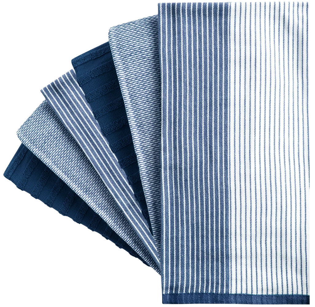 Export Quality Flat & Terry Kitchen Towel Blue
