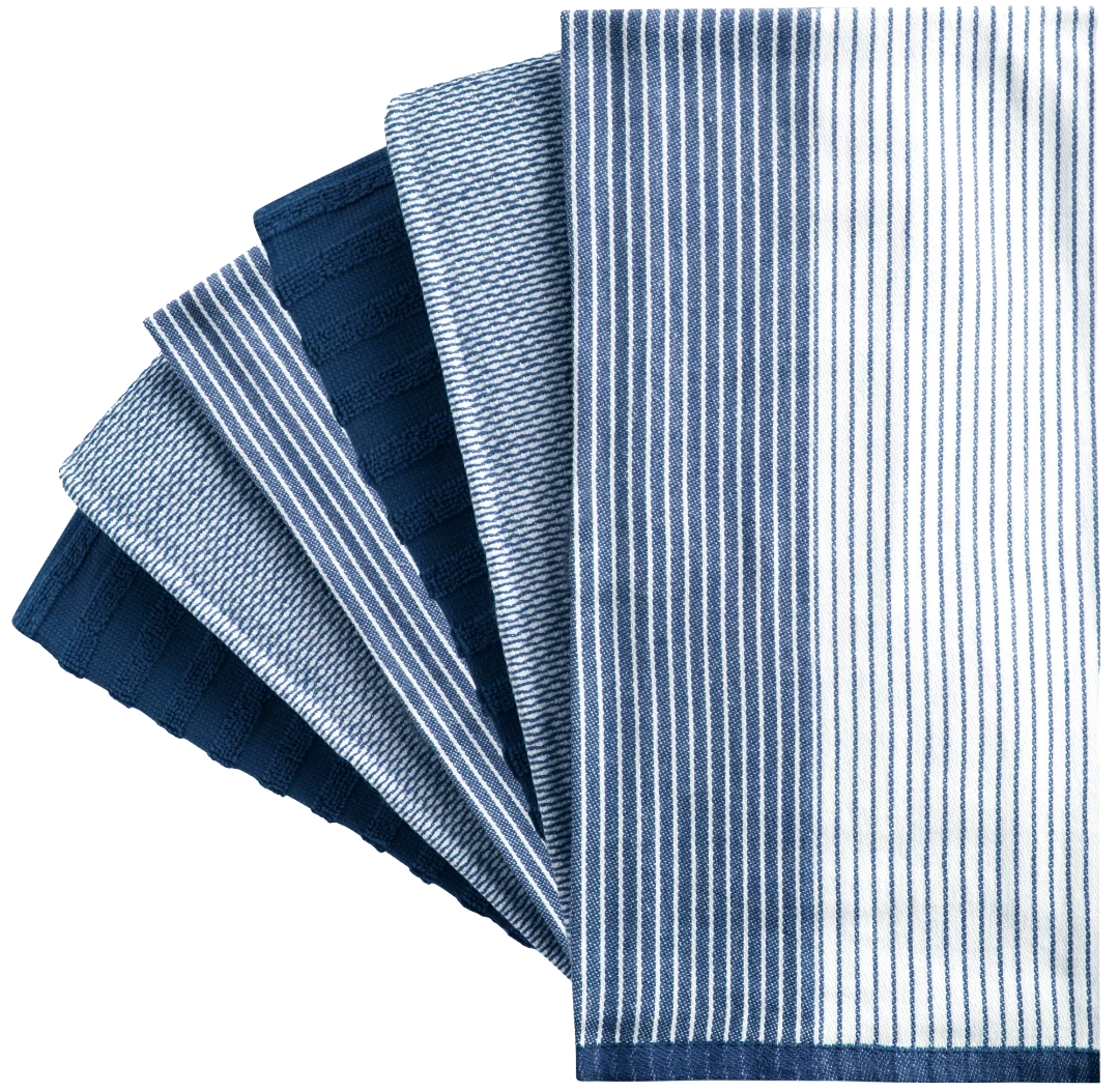Export Quality Flat & Terry Kitchen Towel Blue