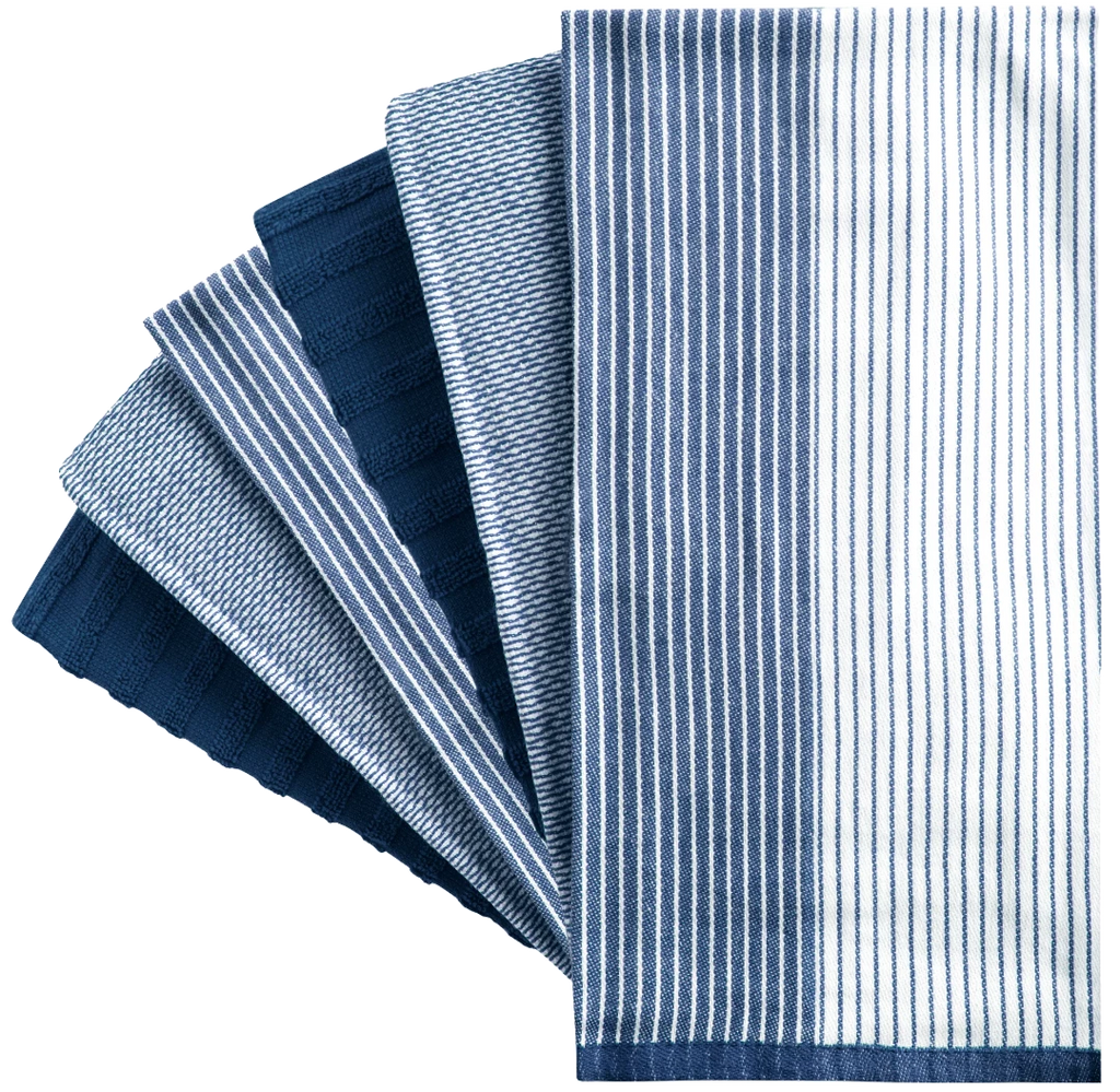 Export Quality Flat & Terry Kitchen Towel Blue-530