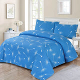 Cotton Bed Sheet Dandelions Navy Queen-50216