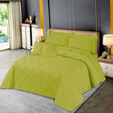 Diagonal Pleated Duvet Cover Set 8 Pcs Oasis-40159 (Limited Stock)