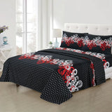 Micro Fiber Bed Sheet Black & White Paisley Single-30263