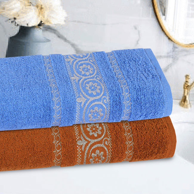 Bath Towel Circle Rust & Sky (Pack Of 2)-506 Hover Image