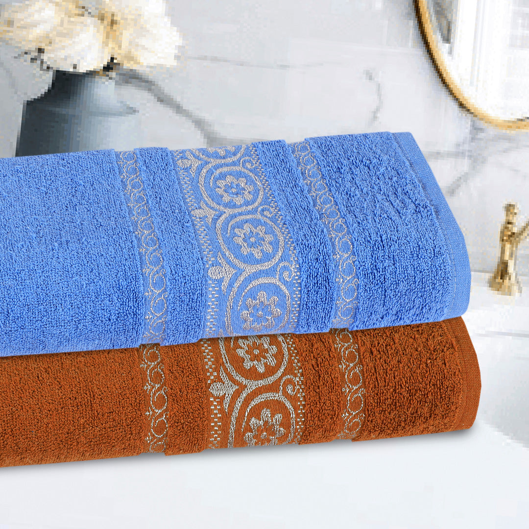Bath Towel Circle Rust & Sky (Pack Of 2)-506