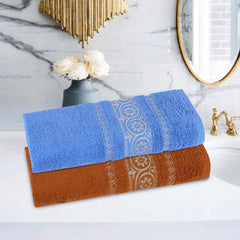 Bath Towel Circle Rust & Sky (Pack Of 2)-506