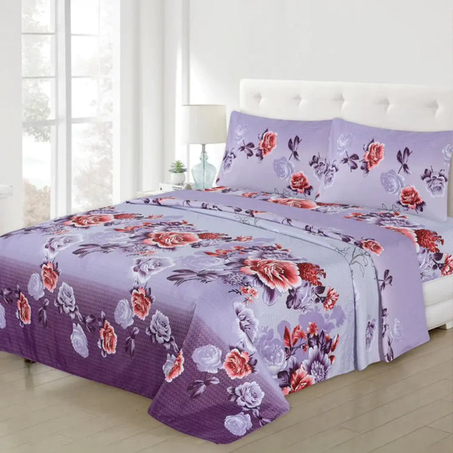 Micro Fiber Bed Sheet Plum King-30256 Hover Image