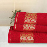 3-Pcs Towel Set 3D Red-469