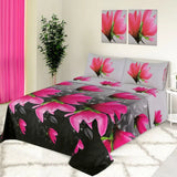 Micro Fiber Bed Sheet 3D Red Flower Single-30303 RFS