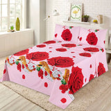 Micro Fiber Bed Sheet 3D Red Rose Single-30302 RFS