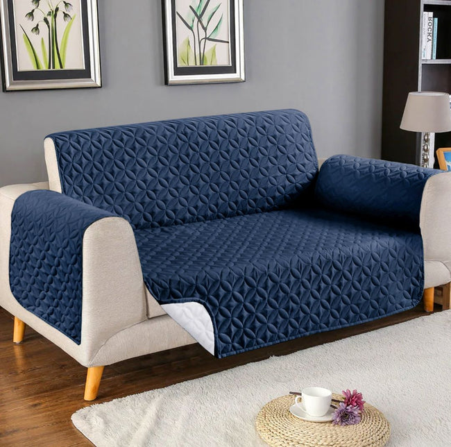 Ultrasonic Microfiber Sofa Cover Navy-RFS Hover Image