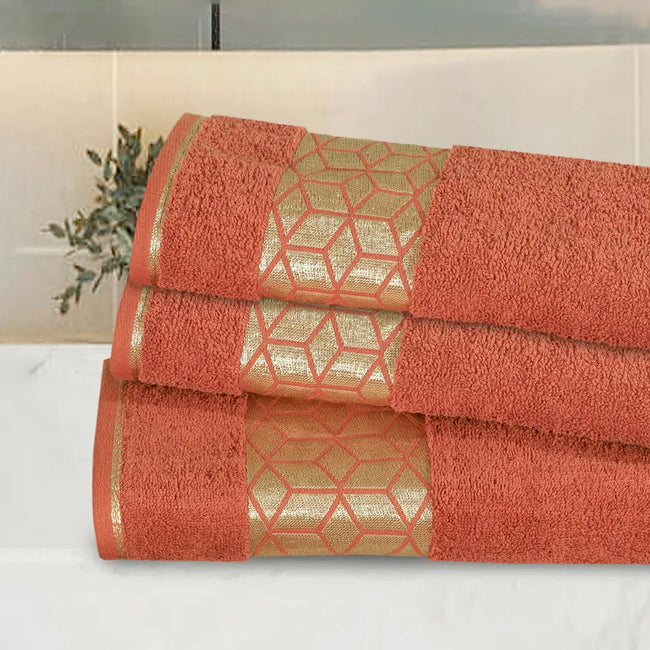 3-Pcs Towel Set 3D Terracotta-466 Hover Image