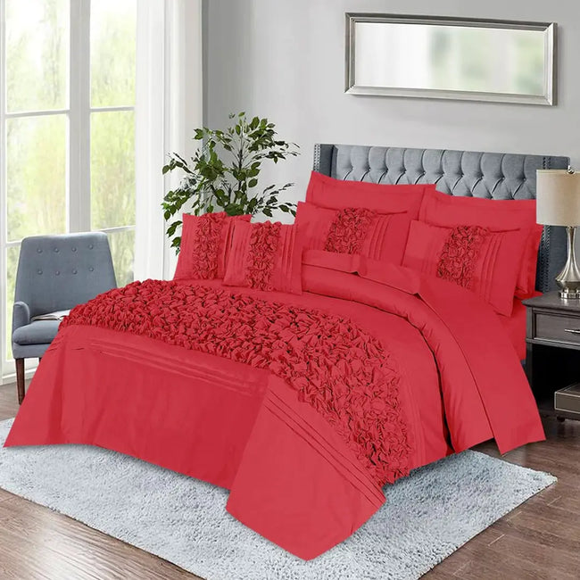 Roly-Poly Duvet Cover 8 Pcs Set Red-40210 RFS Hover Image