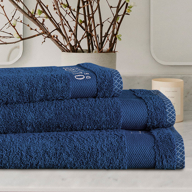 3-Pcs Export Quality Towel Set Navy-537 Hover Image