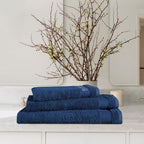 3-Pcs Export Quality Towel Set Navy-537