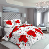 Micro Fiber Bed Sheet 3D Red Rose King-30264