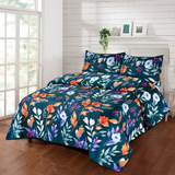 Cotton Sateen Bed Sheet Topical Leaves Single-30114