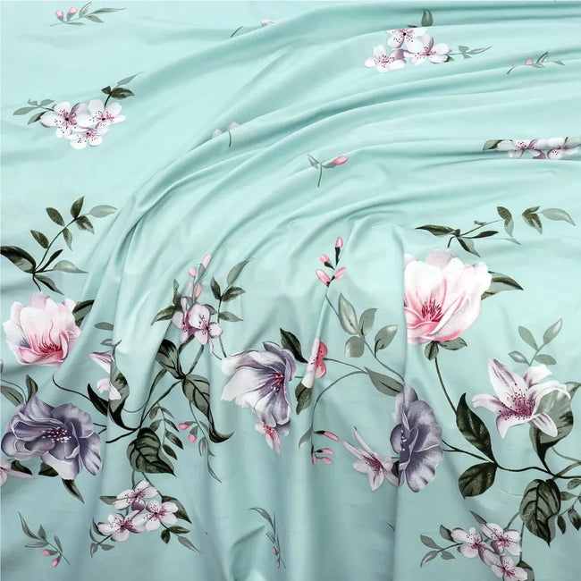 Mint Bloom - Bed Sheet Set Single Main Image