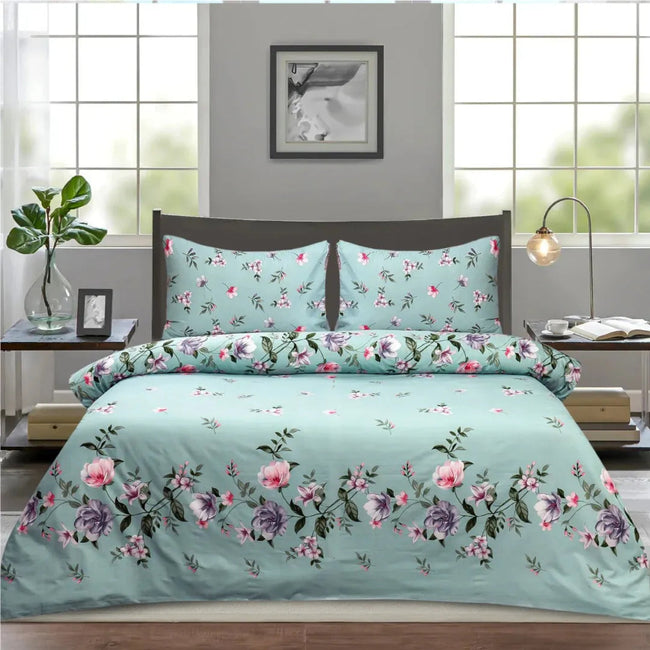 Mint Bloom - Bed Sheet Set Single Hover Image