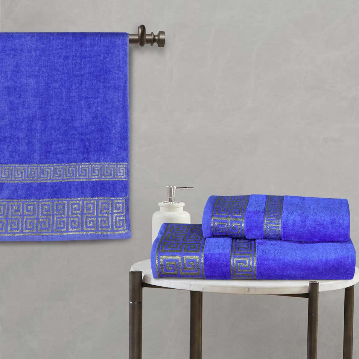 100% Cotton Jacquard Towel Set – Sky Blue Versatile, 3 Pc, 500 GSM, Soft, Absorbent & Durable