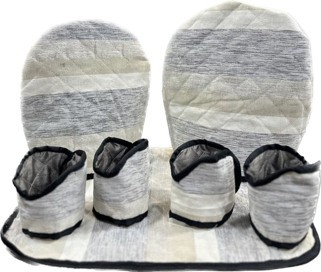 7 Pcs Quilted Tea Cozy Set  Gray - TC012 Hover Image