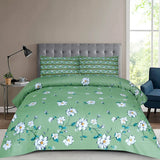 Green Petals - Bed Sheet Set Single