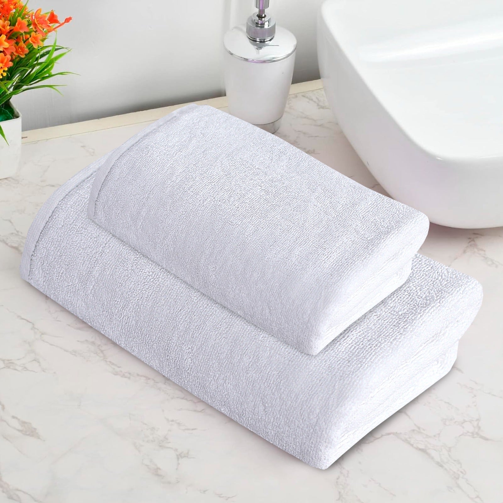 Pile To Pile White - 2-Pcs Towel Set