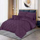 Pin Tuck Quilt Cover Set 8 Pcs Blueberry Wine-40238 RFS