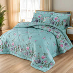 Aqua Bloom - Summer Comforter Set - Lotus