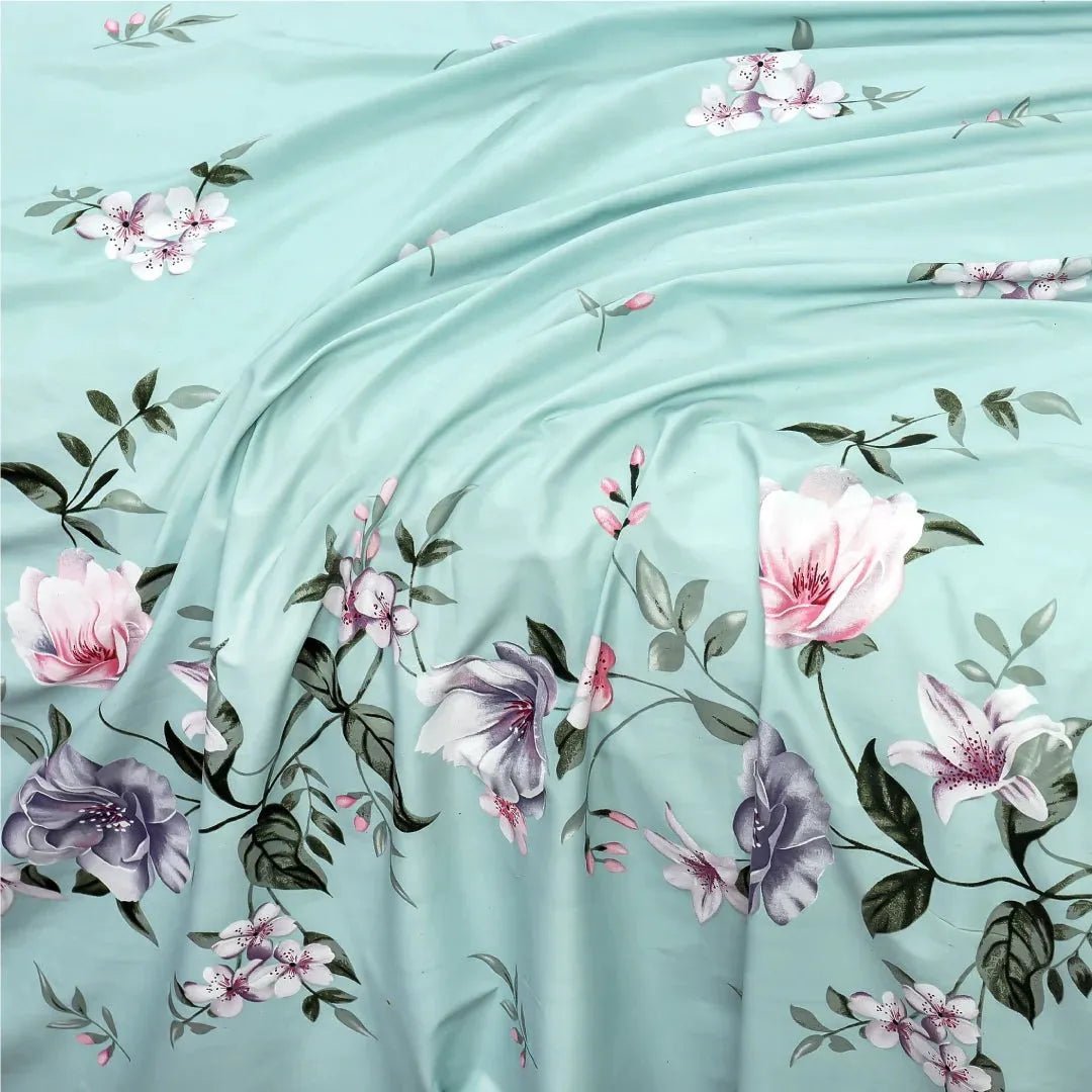 Aqua Bloom - Summer Comforter Set - Lotus
