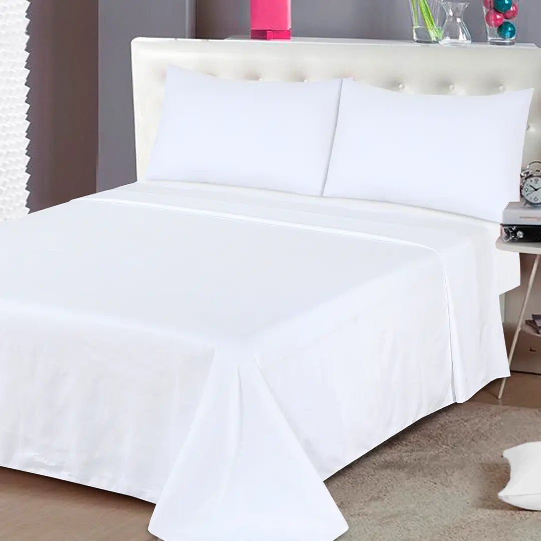 Bed Sheet Set White Single - 30143 - RFS - Lotus