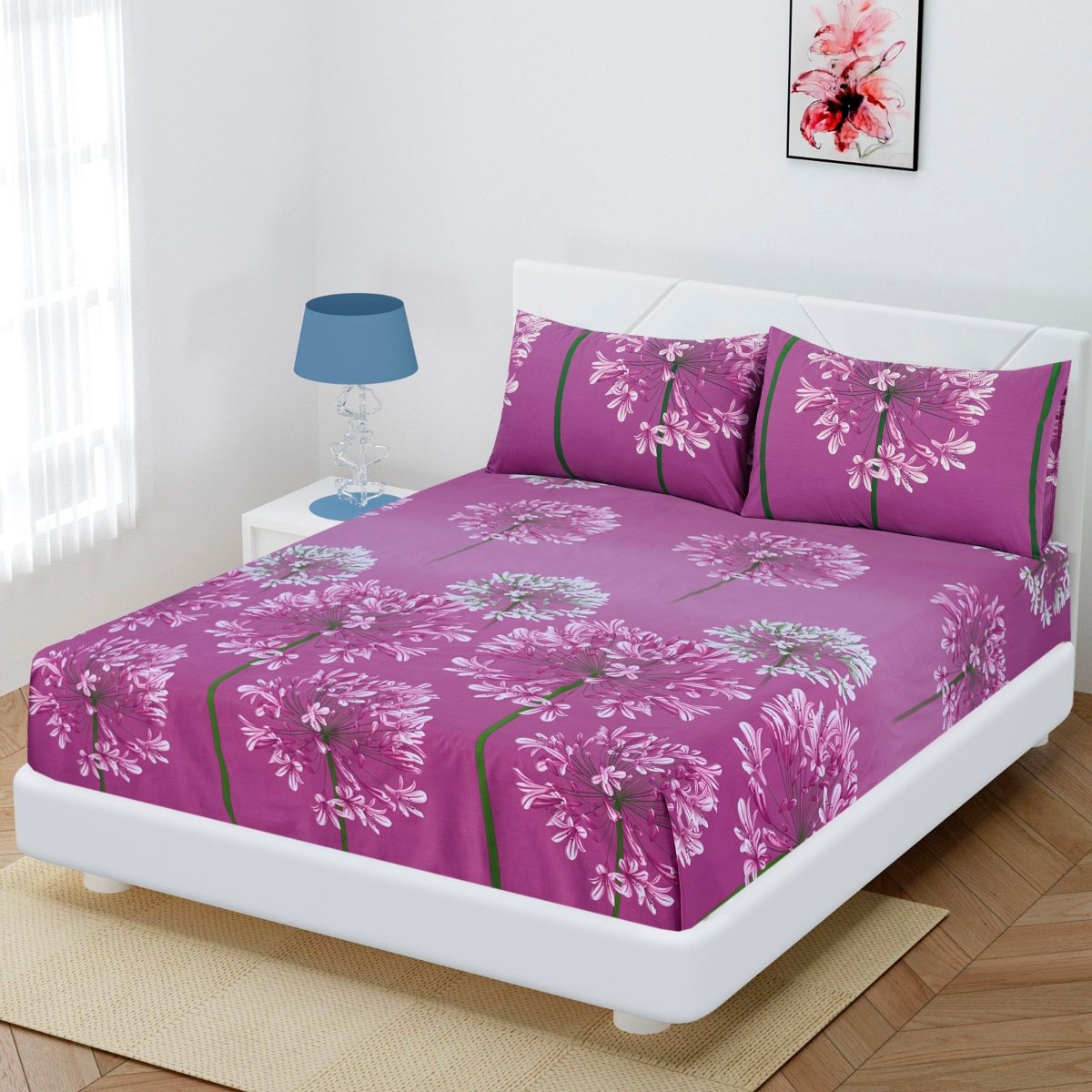 Blossom Breeze - Fitted Sheet Set Single - Lotus