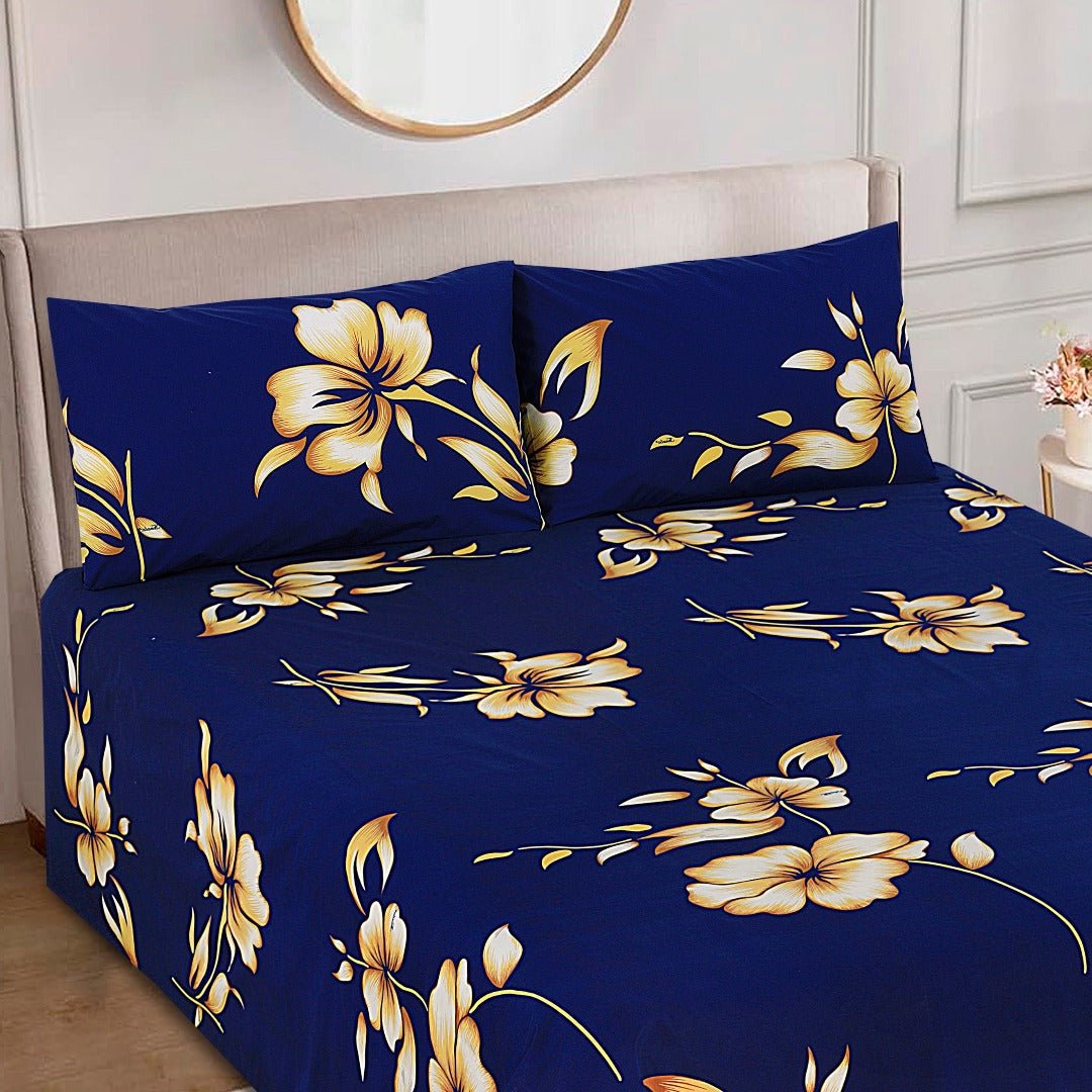 Blue Flower - Bed Sheet Set King - Lotus