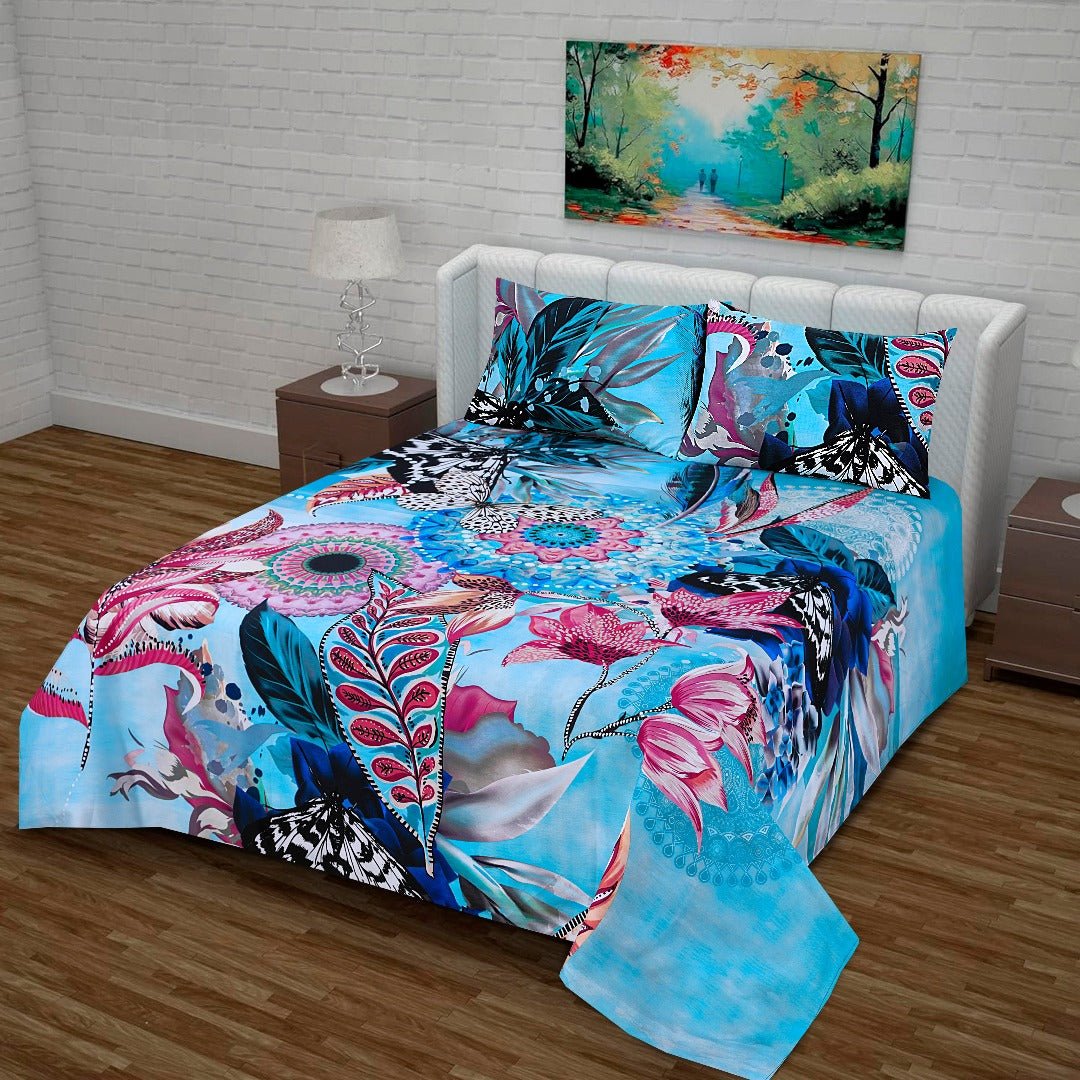 Butterfly - Panel Bed Sheet Set King - Lotus