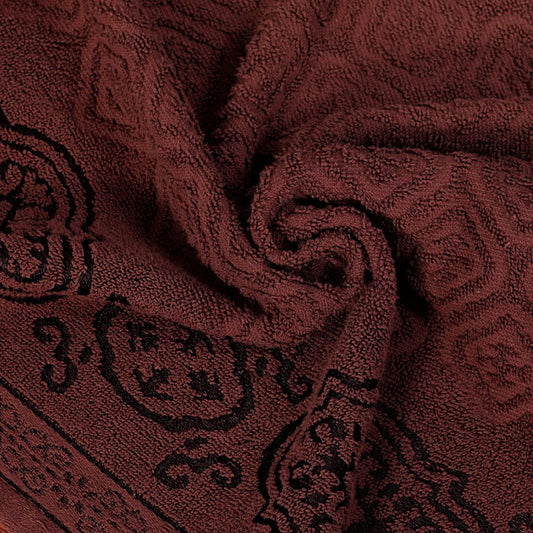 Chocolate Damask - Jacquard Bath Towel - Lotus