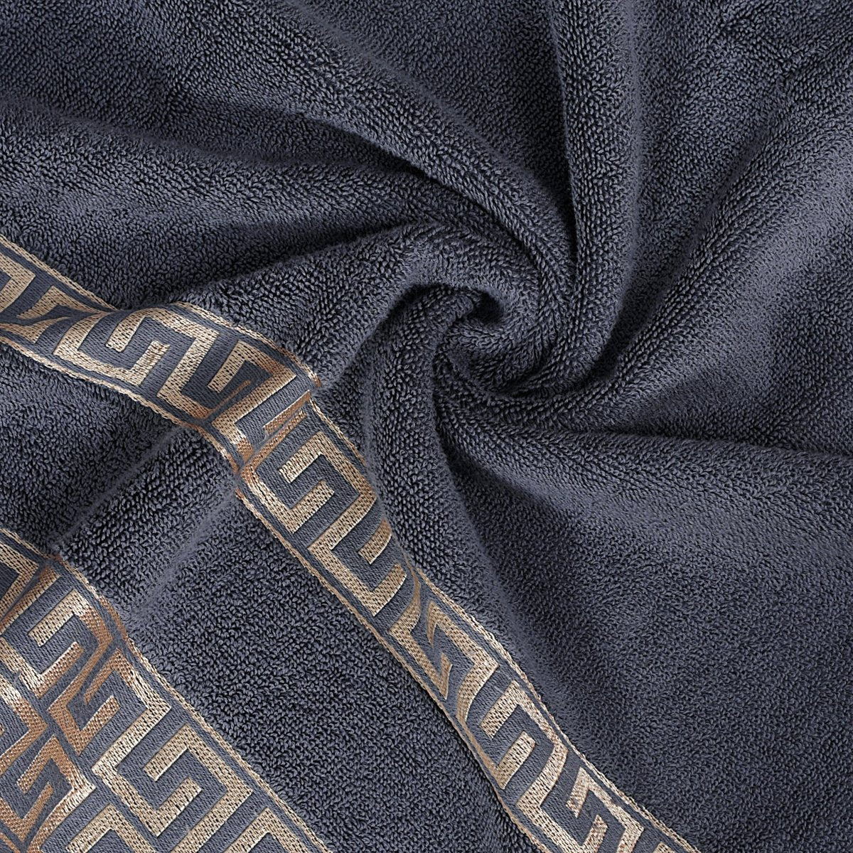 Cool Gray Greek Key - Jacquard Bath Towel - Lotus
