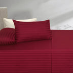Cotton Sateen Bed Sheet Set - Chili Pepper Stripes Single - Lotus