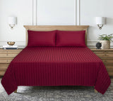 Cotton Sateen Bed Sheet Set - Chili Pepper Stripes King