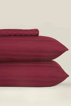 Cotton Sateen Bed Sheet Set - Chili Pepper Stripes Single - Lotus