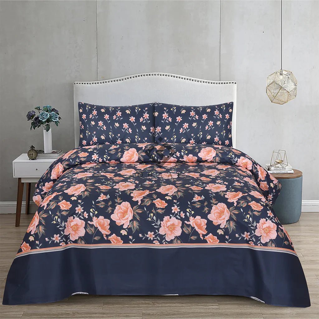 Crimson Bloom - Bed Sheet Set Single - Lotus