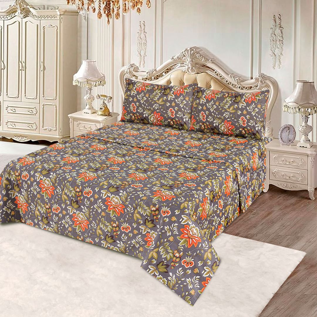 Emerald Blossom Charm - Bed Sheet Set Single - Lotus