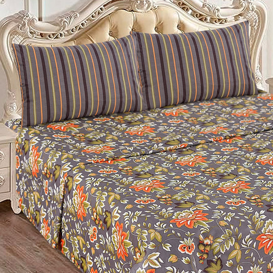 Emerald Blossom Charm - Bed Sheet Set Single - Lotus